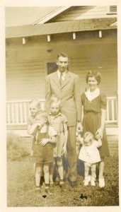 Francis Blackburn, the first pastor of then Dennis Road Baptist, and his family.